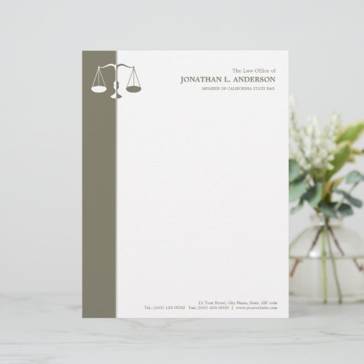 Attorney/Lawyer letterhead Briefhoofd Sjabloon (Staand voorkant)