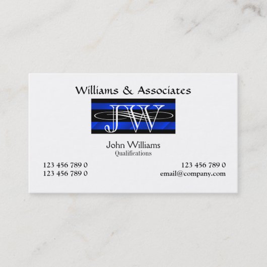 Attorney Lawyer monogram masculine Visitekaartje (Voorkant)