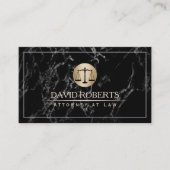 Attorney Lawyer Simple Framed Elegant Dark Marble Visitekaartje (Voorkant)