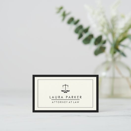 Attorney Legal Lawyer Black Scale Professional Visitekaartje (Staand voorkant)