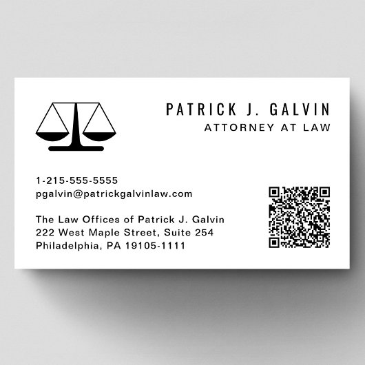 Attorney Legal Professional QR-code Visitekaartje