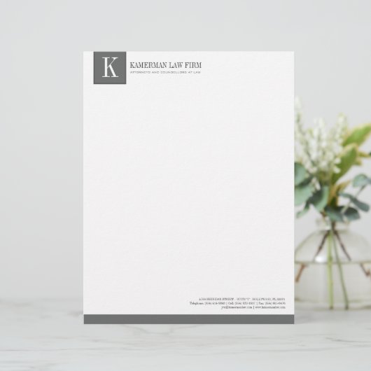 Attorney Letterhead Briefhoofd Sjabloon (Staand voorkant)