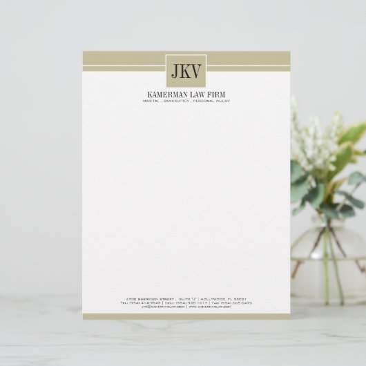 Attorney Letterhead Custom Briefhoofd (Staand voorkant)