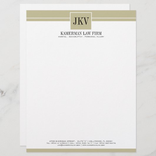 Attorney Letterhead Custom Briefhoofd (Voorkant / Achterkant)