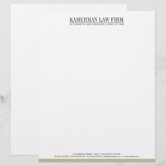 Attorney Letterhead Gepersonaliseerd Briefhoofd (Voorkant / Achterkant)