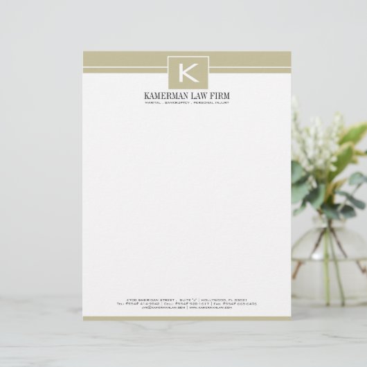 Attorney Letterhead Gepersonaliseerd Briefhoofd (Staand voorkant)
