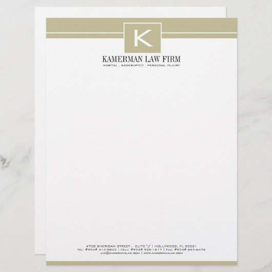 Attorney Letterhead Gepersonaliseerd Briefhoofd (Voorkant / Achterkant)