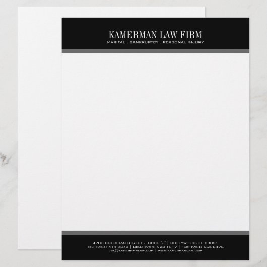 Attorney Letterhead Persoonlijk Briefhoofd (Voorkant / Achterkant)