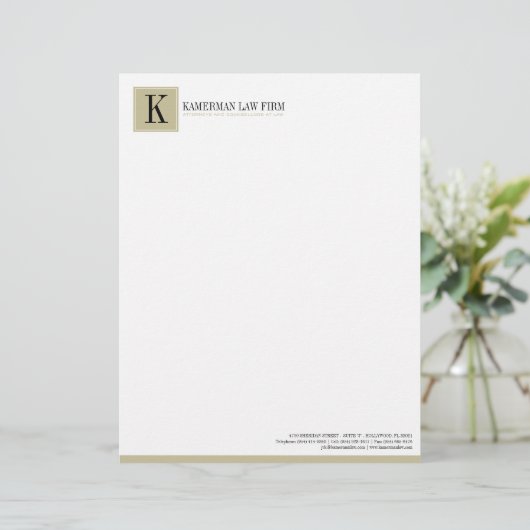 Attorney Letterhead Persoonlijk Briefhoofd (Staand voorkant)