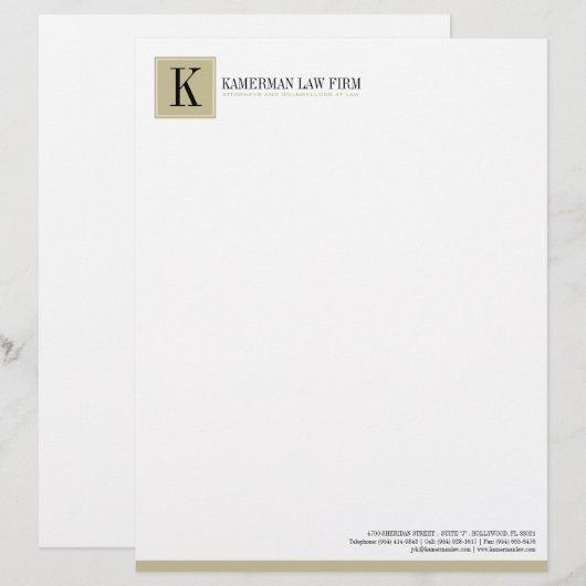 Attorney Letterhead Persoonlijk Briefhoofd (Voorkant / Achterkant)