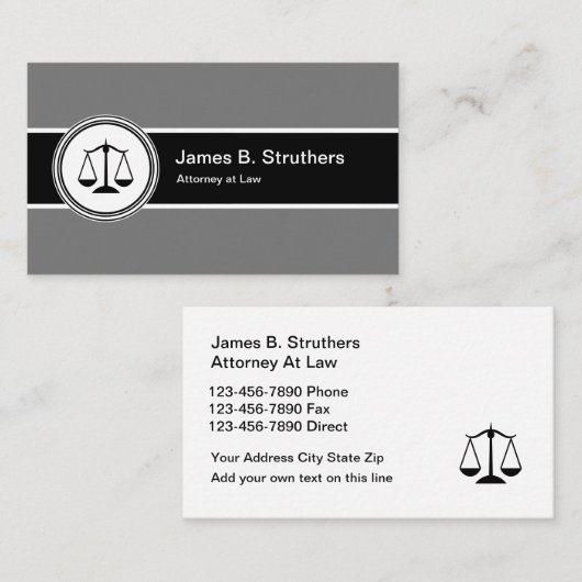 Attorney Logo Professional Visitekaartje (Voorkant / Achterkant)