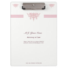 Attorney luxe strepen en roze Justice emblem Klembord
