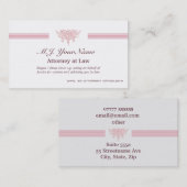Attorney luxe strepen en roze Justice emblem Visitekaartje (Voorkant / Achterkant)