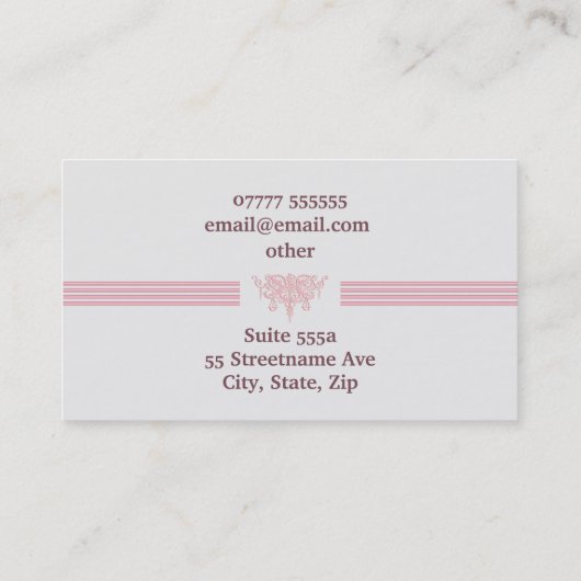 Attorney luxe strepen en roze Justice emblem Visitekaartje (Achterkant)