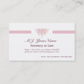 Attorney luxe strepen en roze Justice emblem Visitekaartje (Voorkant)