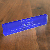 Attorney Luxury royal blue chrome look met slogan Naambordje (Zijkant)