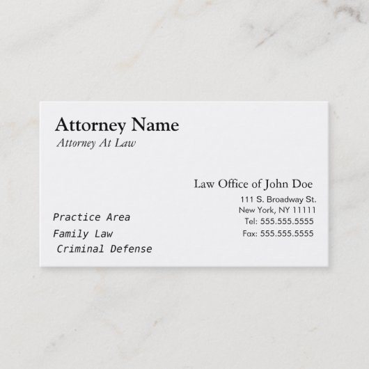 Attorney Modern - Simple, Clean, Elegant Visitekaartje (Voorkant)