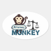Attorney Monkey Ovale Sticker (Voorkant)