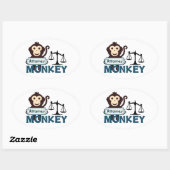 Attorney Monkey Ovale Sticker (Vel)