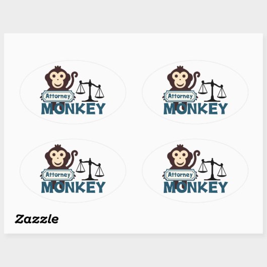 Attorney Monkey Ovale Sticker (Vel)