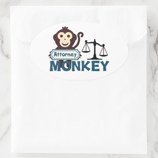 Attorney Monkey Ovale Sticker (Tas)