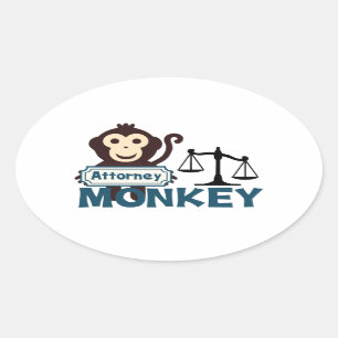 Attorney Monkey Ovale Sticker