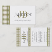Attorney Monogram Dot Gold Design/White Paper Visitekaartje (Voorkant / Achterkant)