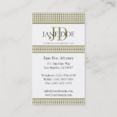 Attorney Monogram Dot Gold Design/White Paper Visitekaartje (Achterkant)