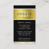 Attorney Monogram Gold Metallic Visitekaartje (Achterkant)