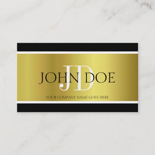 Attorney Monogram Gold Metallic Visitekaartje (Voorkant)
