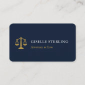 Attorney Navy Blue Gold Visitekaartje (Voorkant)