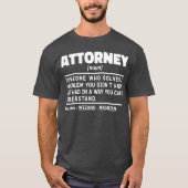 Attorney Noun Definition Professional Worker Cool T-shirt (Voorkant)