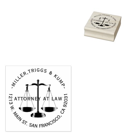 Attorney of Law - Adres Rubberstempel (Gestempeld)