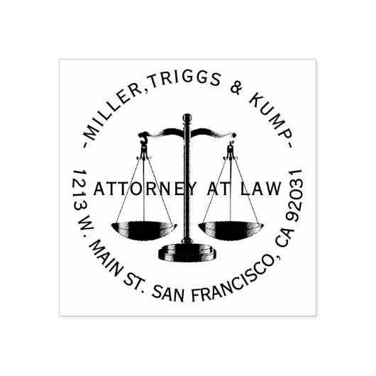 Attorney of Law - Adres Rubberstempel (Afrduk)