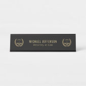 Attorney of Law - Black and Gold Bureau Naambordje (Voorkant)