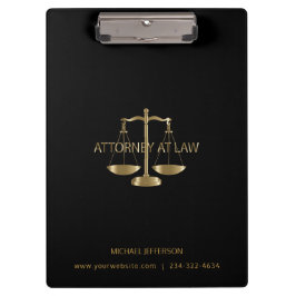 Attorney of Law - Black and Gold Klembord
