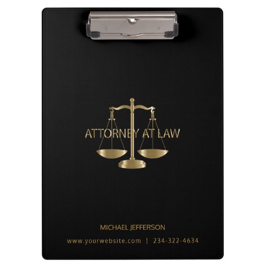 Attorney of Law - Black and Gold Klembord (Voorkant)