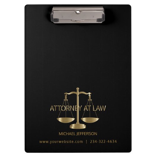 Attorney of Law - Black and Gold Klembord (Voorkant)