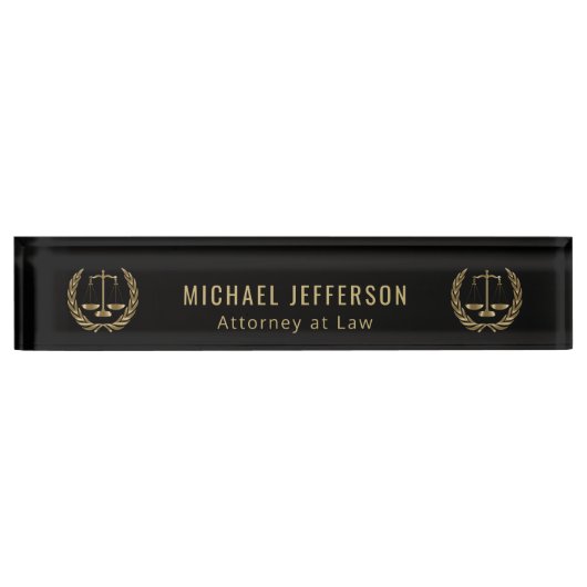 Attorney of Law - Black and Gold Naambordje (Voorkant)