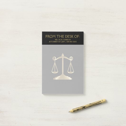 Attorney of Law - Black and Gold Post-it® Notes (Op bureau)