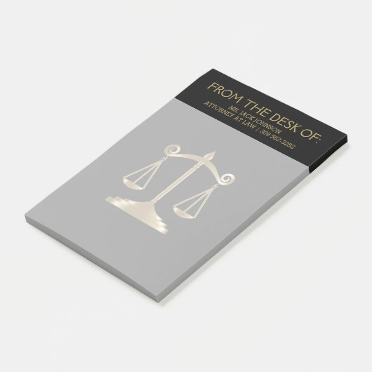 Attorney of Law - Black and Gold Post-it® Notes (Schuin)