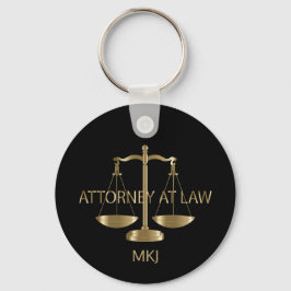 Attorney of Law - Black and Gold Sleutelhanger