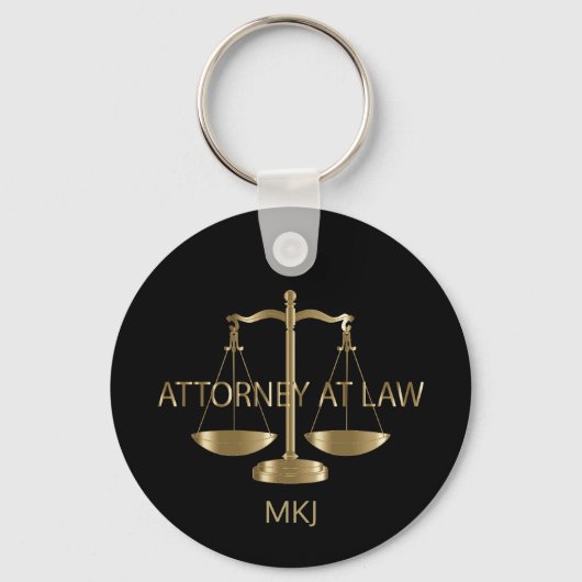 Attorney of Law - Black and Gold Sleutelhanger (Voorkant)
