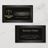 Attorney of Law - Black and Gold Visitekaartje (Voorkant / Achterkant)