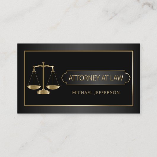 Attorney of Law - Black and Gold Visitekaartje (Voorkant)
