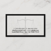Attorney of Law Black Border Linen Background Visitekaartje (Achterkant)