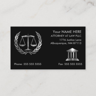 Attorney of Law Black en Silver Visitekaartje