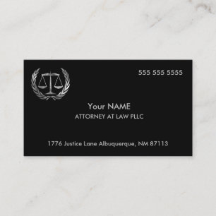 Attorney of Law Black en Silver Visitekaartje