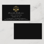 Attorney of Law Black Gold Scale Lawyer Custom Log Visitekaartje (Voorkant / Achterkant)