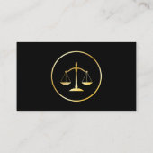 Attorney of Law Black & Gold Scales Visitekaartjes (Achterkant)